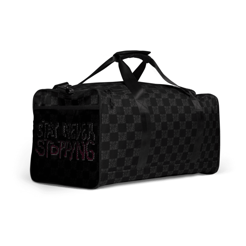 all over print duffle bag black color
