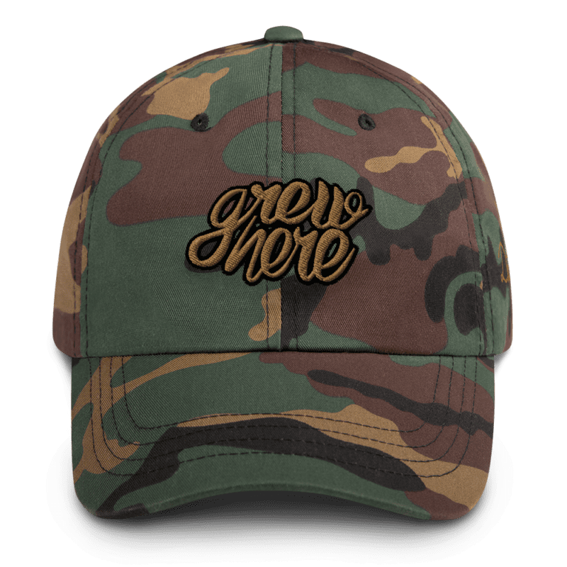 Classic Dad Hat Green Camo Front Image