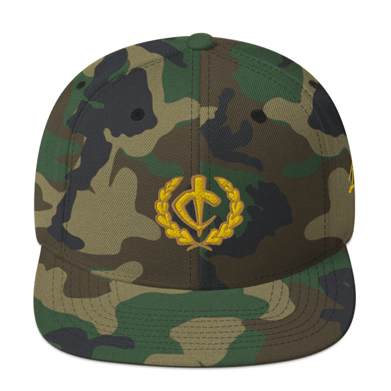Green Camo Gold Change Snapback Front