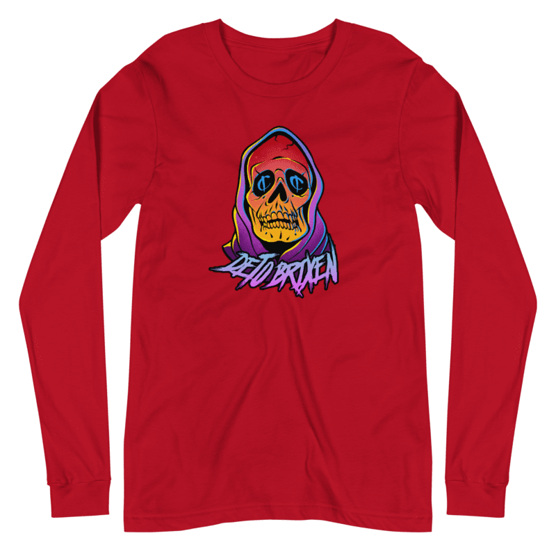 Unisex Long Sleeve Tee Red Front Image