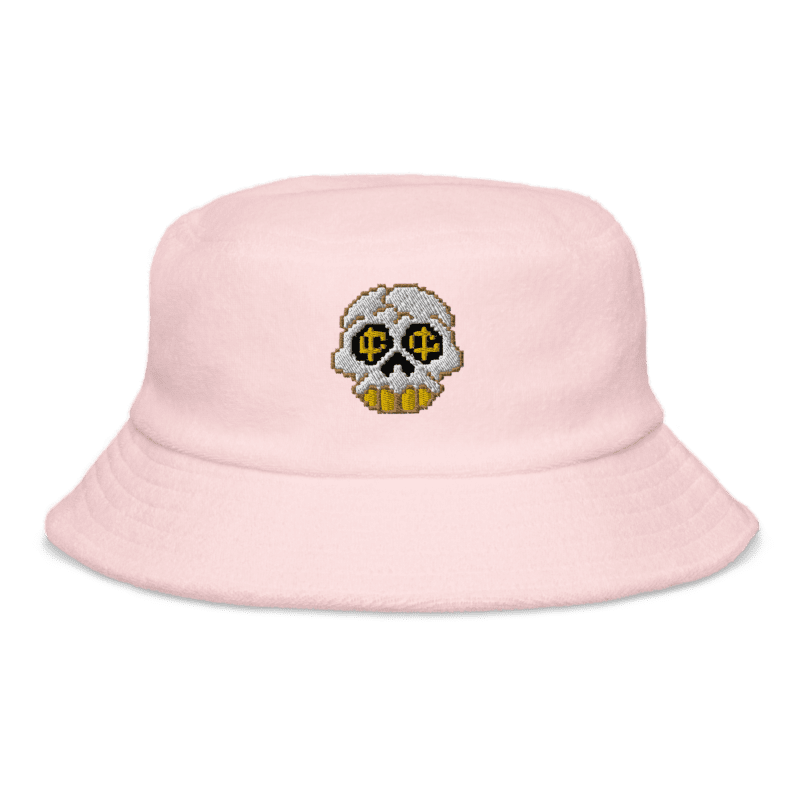 DETO BRIXEN Digi Skull Terry Bucket Hat Pink Men's and Women's Front