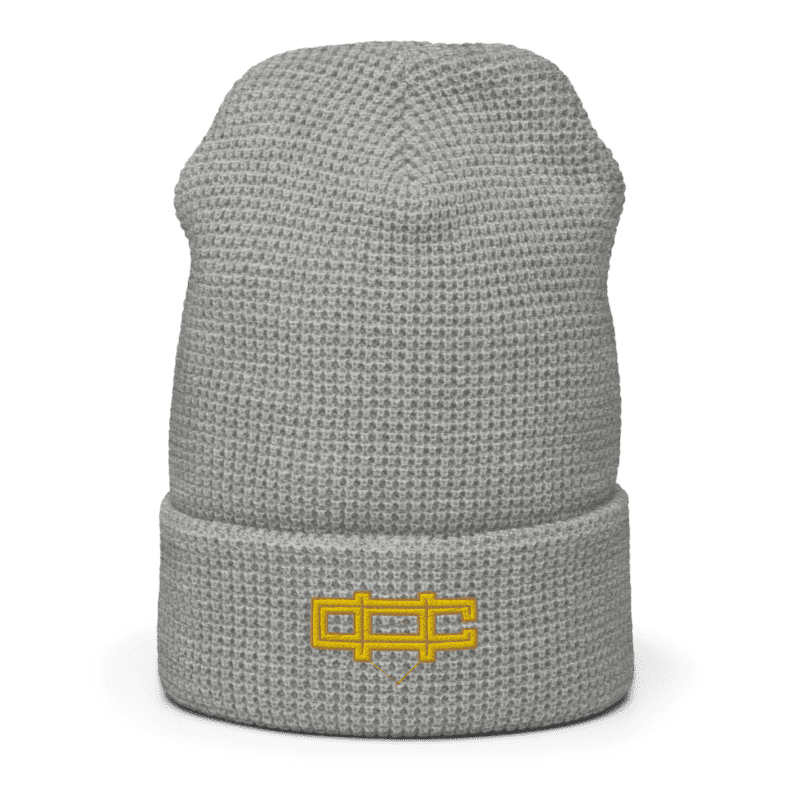 Centered Waffle Beanie Grey Front